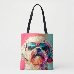 Snygg West Highland White Terrier hund med solglas Tygkasse