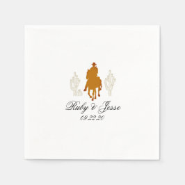 Snygg Western Mörk Brown Bröllop Pappersservett