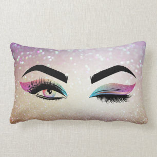 Snygg Wink Öga Long Lash Makeup Artist Lumbarkudde