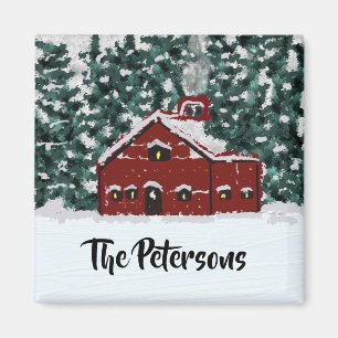 Snygg Winter Barn Magnet