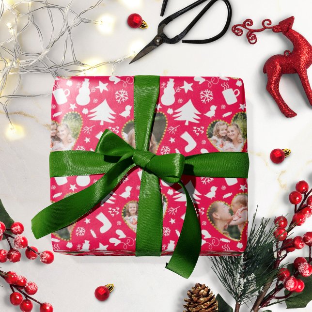 Snygg Winter Mönster Photo Collage-jul Presentpapper (Skapare uppladdad)