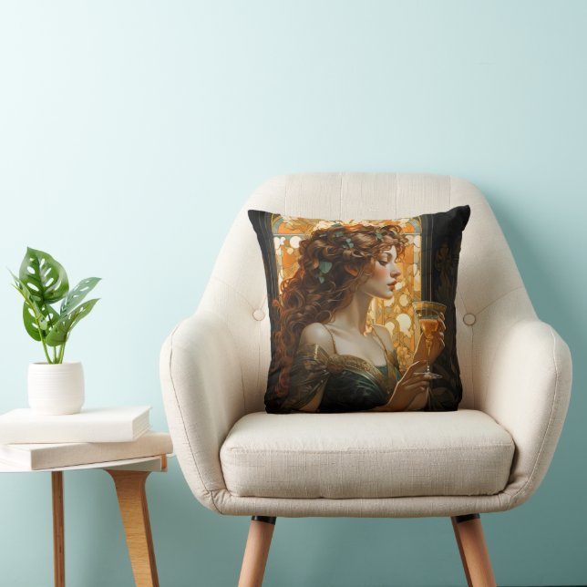 Snygg Woman Art nouveau Kudde (Stol)