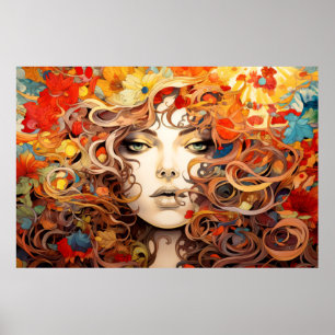 Snygg Woman Porträtt Enchanting Poster