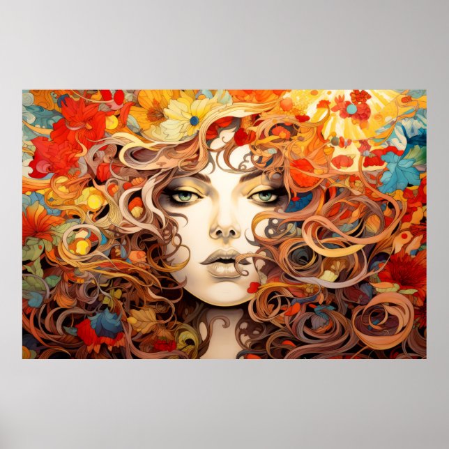 Snygg Woman Porträtt Enchanting Poster (Framsidan)