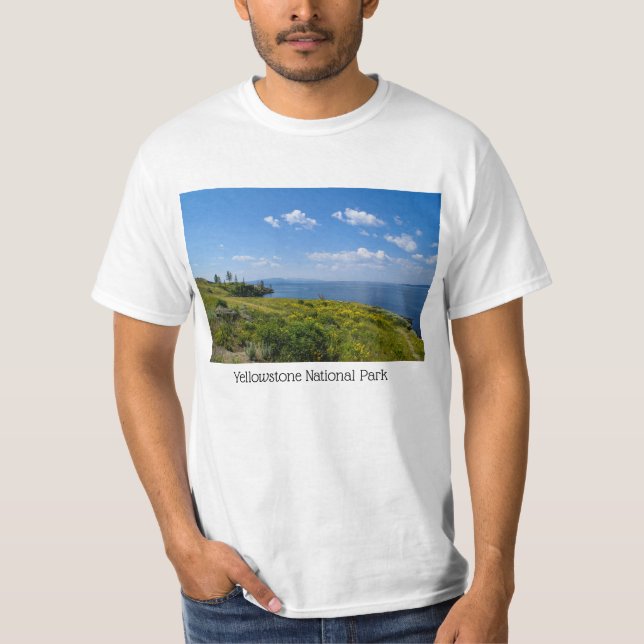 Snygg Yellowstone Sjö T Shirt (Framsida)