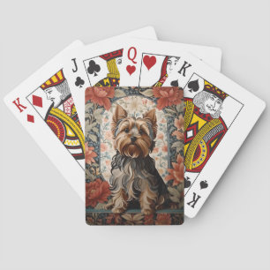 Snygg Yorkie Yorkshire Terrier Porträtt Casinokort