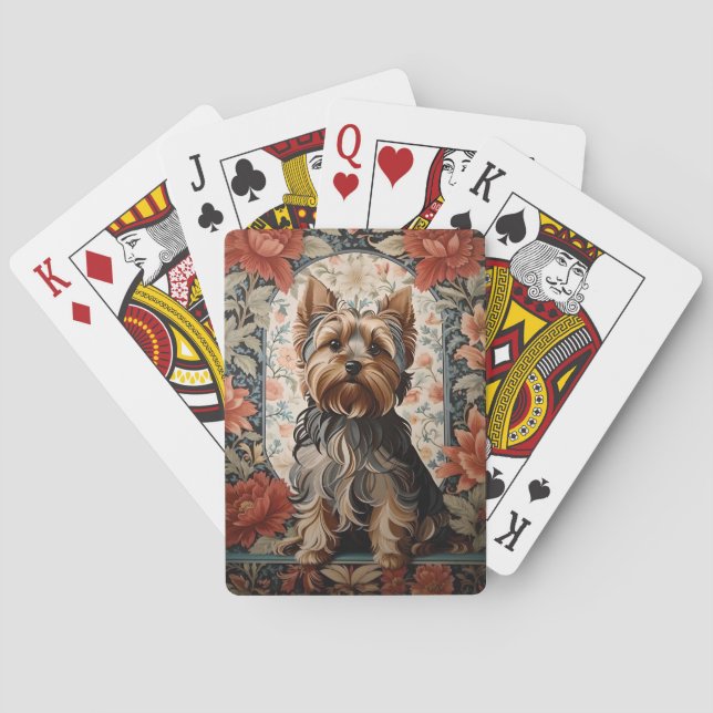 Snygg Yorkie | Yorkshire Terrier Porträtt Casinokort (Baksidan)