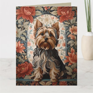 Snygg Yorkie Yorkshire Terrier Porträtt Kort