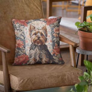 Snygg Yorkie Yorkshire Terrier Porträtt Kudde