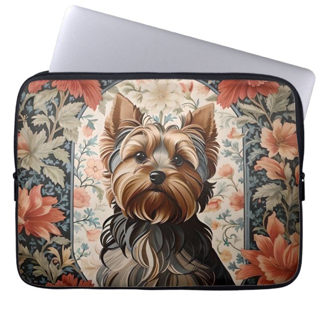 Snygg Yorkie | Yorkshire Terrier Porträtt Laptop Fodral (Framsidan)