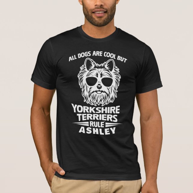 Snygg Yorkshire Terrier Regler Hund T Shirt (Framsida)