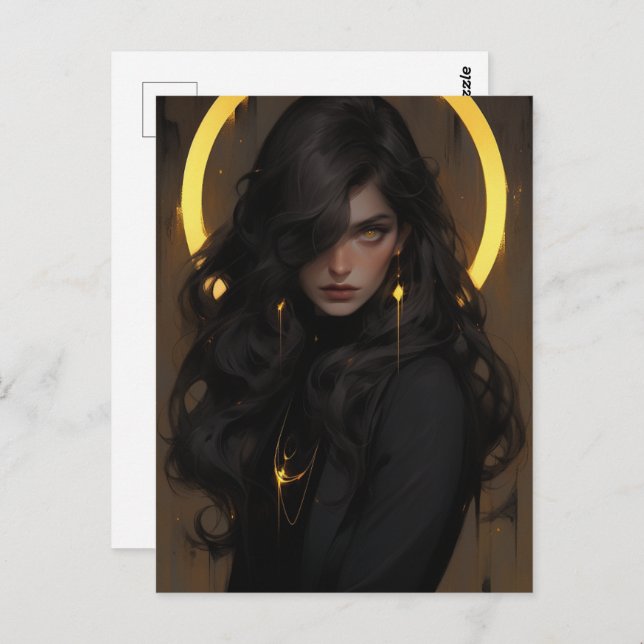 Snygg Young Witch Vykort (Fram/baksida)