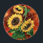 Snygga 3 solrossnämnd - målning darttavla<br><div class="desc">Fina tre solblommor</div>
