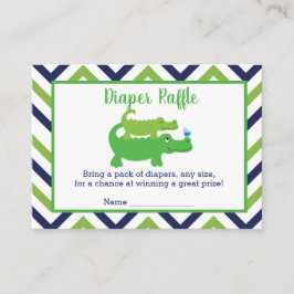 Snygga Alligator Baby Shower Blöja Lotteri Kort