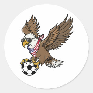 Snygga amerikanska fotbollsolonbrillor Vintage pat Runt Klistermärke