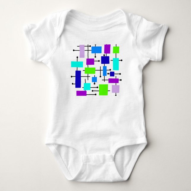 Snygga Atomiska Rektanglar T Shirt (Framsida)