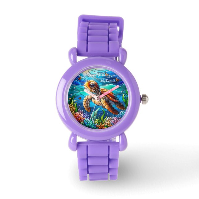 Snygga Baby Sea Turtle Swimming Armbandsur (Framsida)
