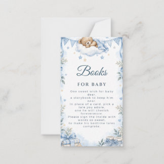 Snygga björn pojke baby shower böcker för baby kor anteckningskort