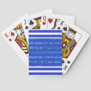 Snygga blå geometriska ränder casinokort