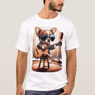 Snygga Chihuahua spelar gitarr T Shirt