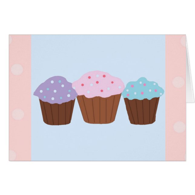 Snygga Cupcakes Hälsningskort (Framsidan Horizontal)