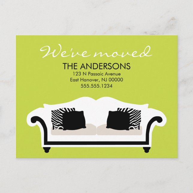 Snygga dekor flyttenheter meddelande vykort (Framsida)