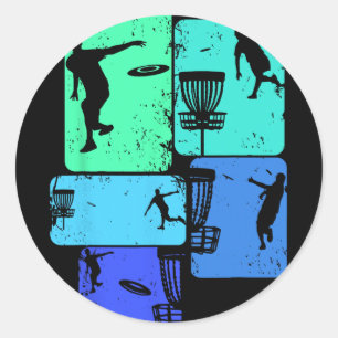 Snygga Discgolfdesigner Och Presentidéer För Män P Runt Klistermärke