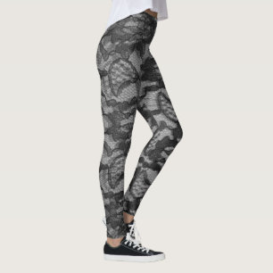 Snygga Dressy Black Snöre Se Yoga Leggings