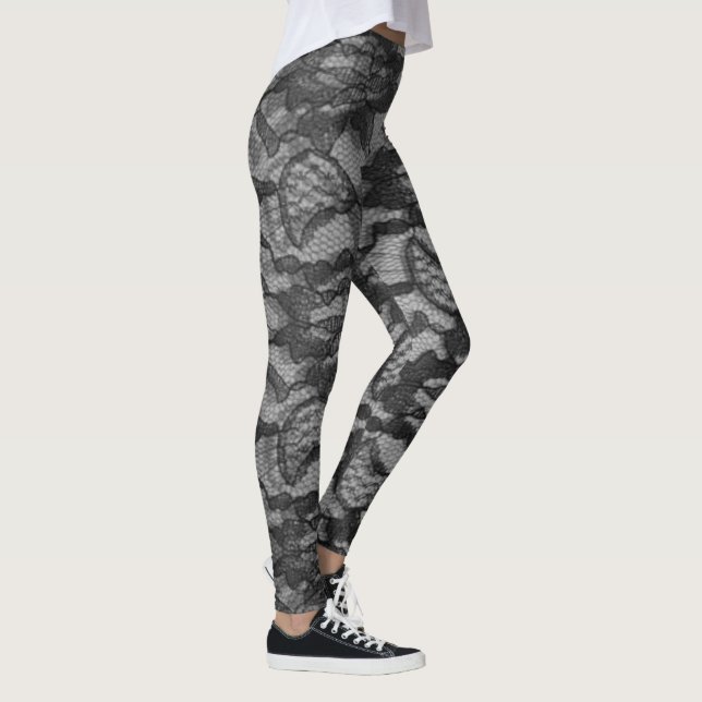 Snygga Dressy Black Snöre Se Yoga Leggings (Höger)