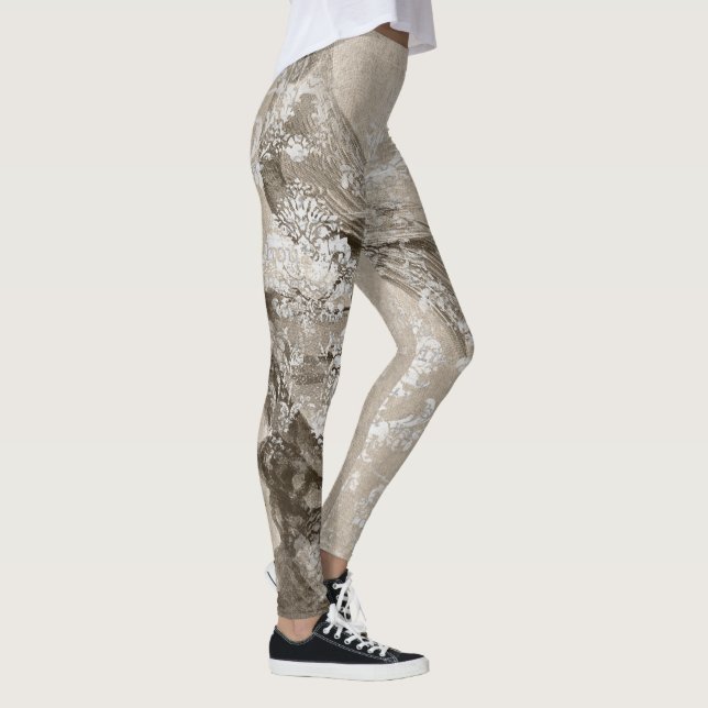 Snygga Efemära Mönster Leggings - Abstrakt Söt (Höger)