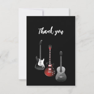 Snygga elgitarrer för musik Tack Kort
