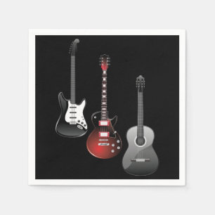 Snygga elgitarrer för musikälskare present pappersservett