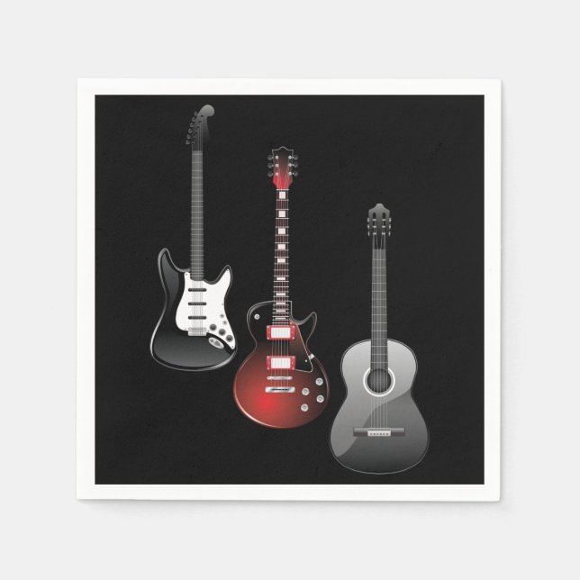 Snygga elgitarrer för musikälskare present pappersservett (Framsidan)