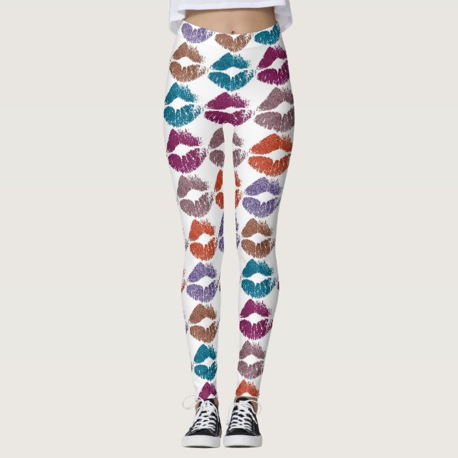 Snygga färgglada läppar #20 leggings (Framsida)