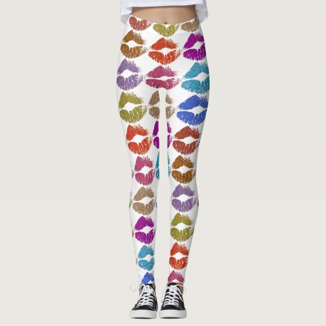 Snygga färgglada läppar #24 leggings (Framsida)
