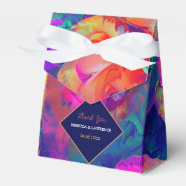 Snygga färgglada ljusa blommor vigsel tält presentaskar