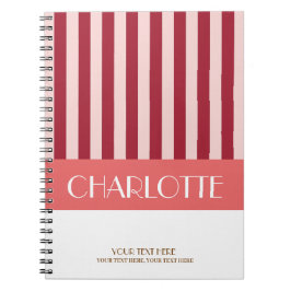 Snygga färgglada ränder Personlig monogram Anteckningsbok