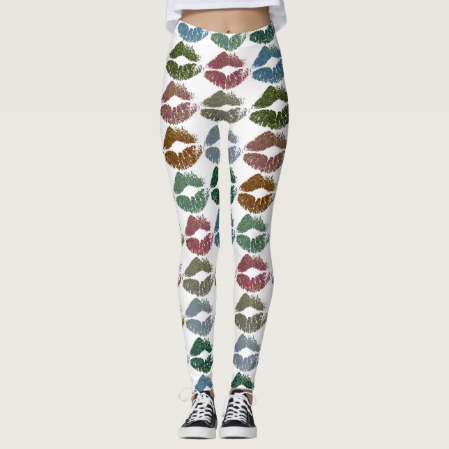 Snygga Färgrika Läppar #15 Leggings (Framsida)