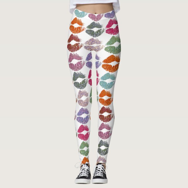Snygga Färgrika Läppar #27 Leggings (Framsida)
