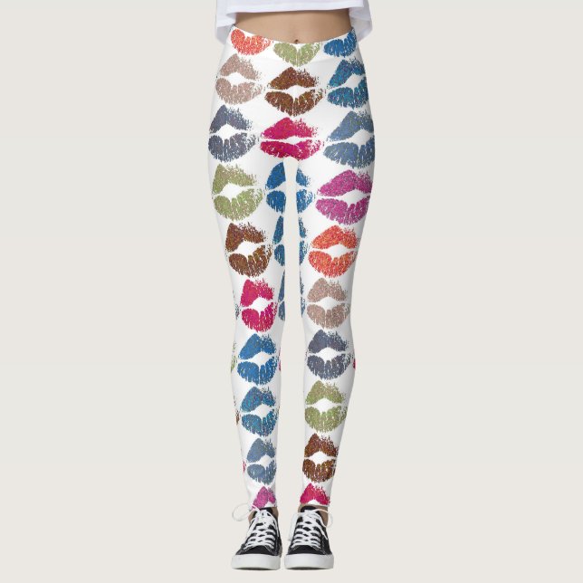 Snygga Färgrika Läppar #30 Leggings (Framsida)