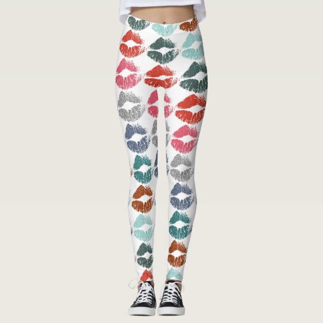 Snygga Färgrika Läppar #33 Leggings (Framsida)