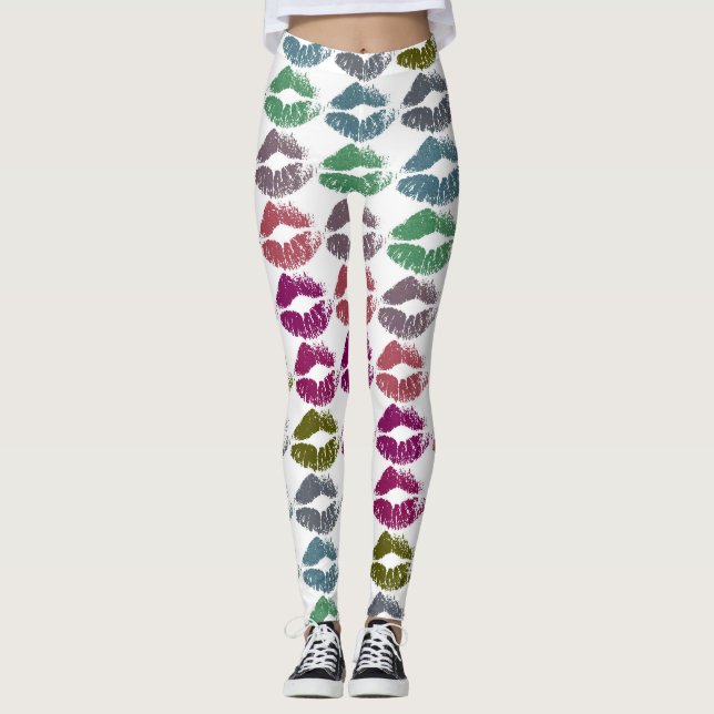 Snygga Färgrika Läppar #34 Leggings (Framsida)