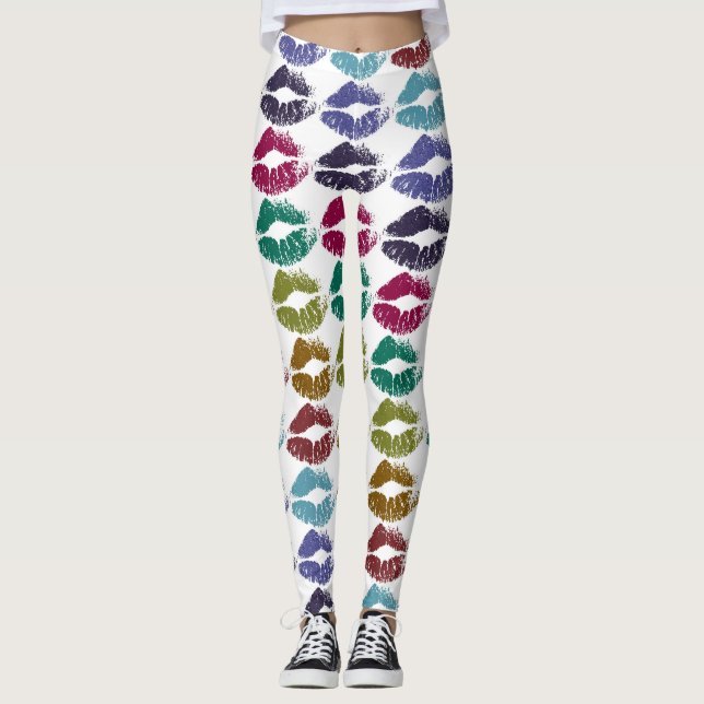 Snygga Färgrika Läppar #35 Leggings (Framsida)