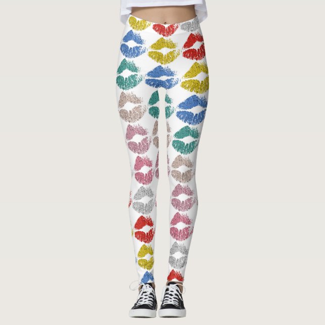 Snygga Färgrika Läppar #36 Leggings (Framsida)