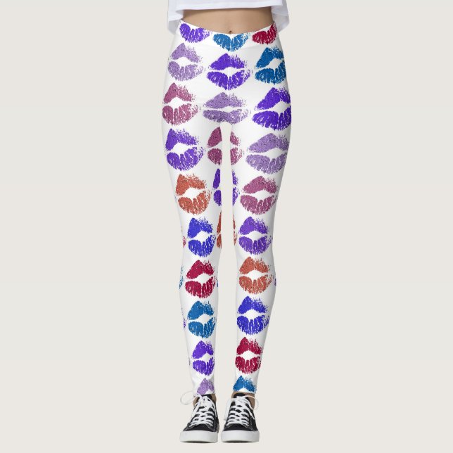 Snygga Färgrika Läppar #37 Leggings (Framsida)