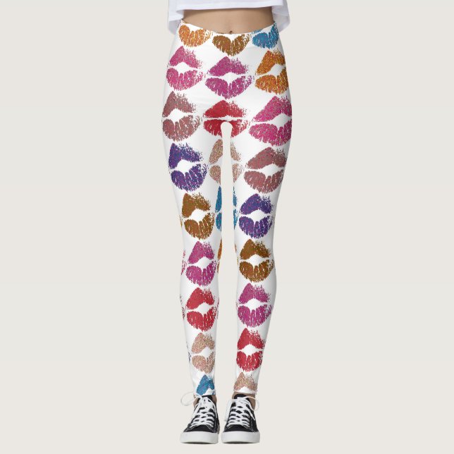 Snygga Färgrika Läppar #6 Leggings (Framsida)