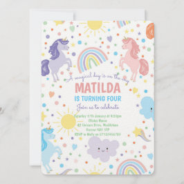 Snygga festinbjudningar för små enhörningar inbjudningar