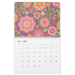 Snygga flickiga mönster - Du kan ändra datum Kalender