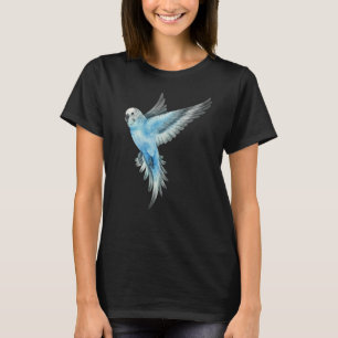 Snygga Flygande Vingar Blå Parakit Undulat Fågel T Shirt