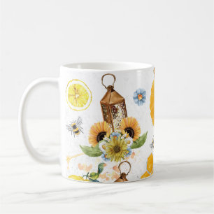 Snygga Garden Bee Sunblomma Kaffemugg
